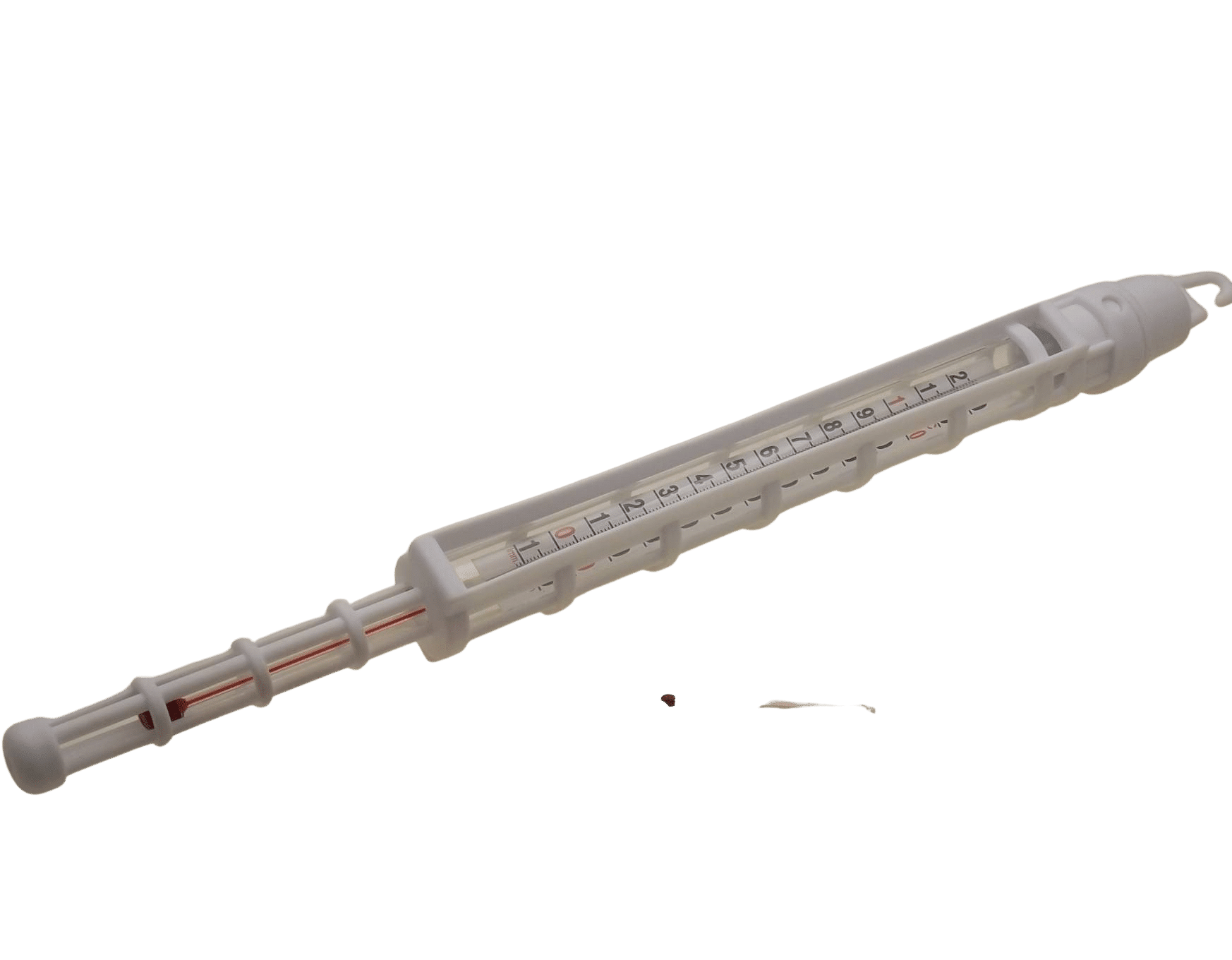 Liquid thermometer with protective cap