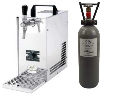 Rustfri ølkøler, 25 liter i timen, komplet for Cornelius m/ 2kg