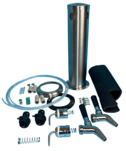 Spigot column with 2 taps, complete with hoses and fittings