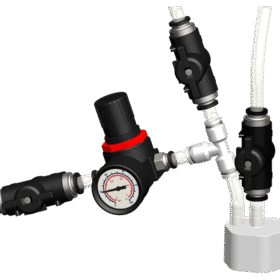 Fylde- og tappehoved med ventiler og regulator til 5-liters EcoreKeg